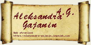Aleksandra Gajanin vizit kartica